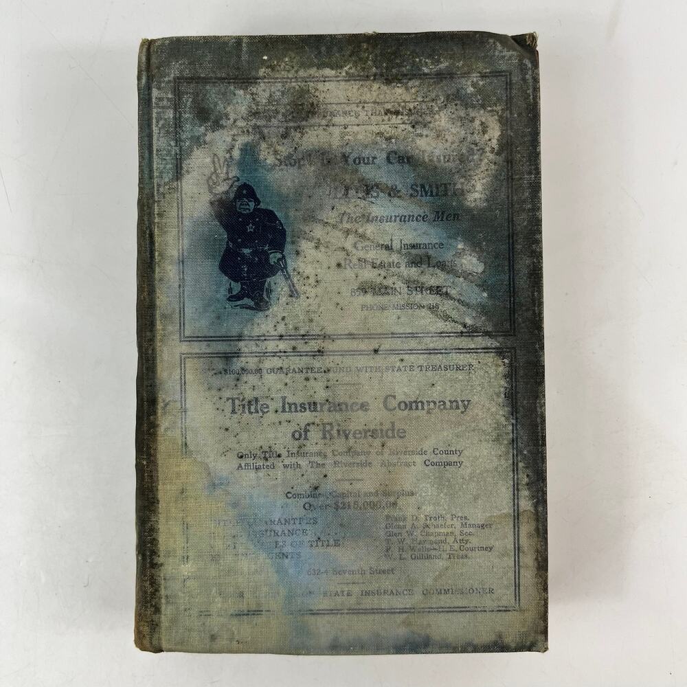 1921 Riverside CA City Directory POOR Ancestry Genealogy Antique
